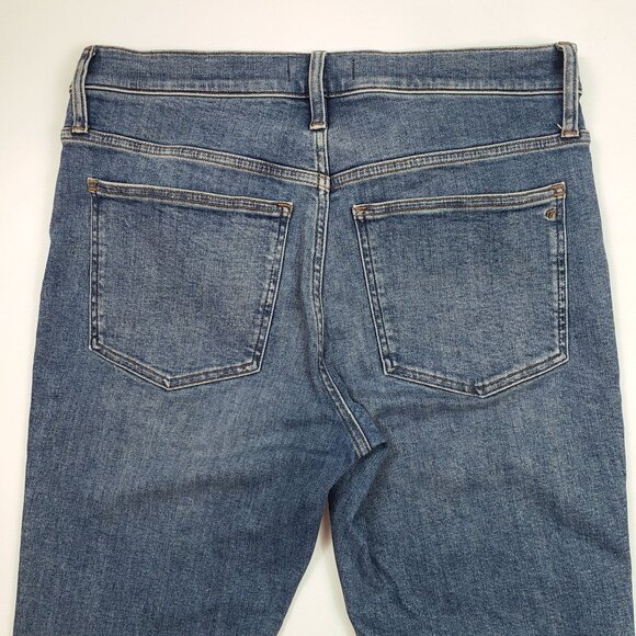 Madewell Kick Out Crop Jeans Womens 31 Oneida Wash Mid-Rise Flare Magic Pockets - Picture 13 of 16
